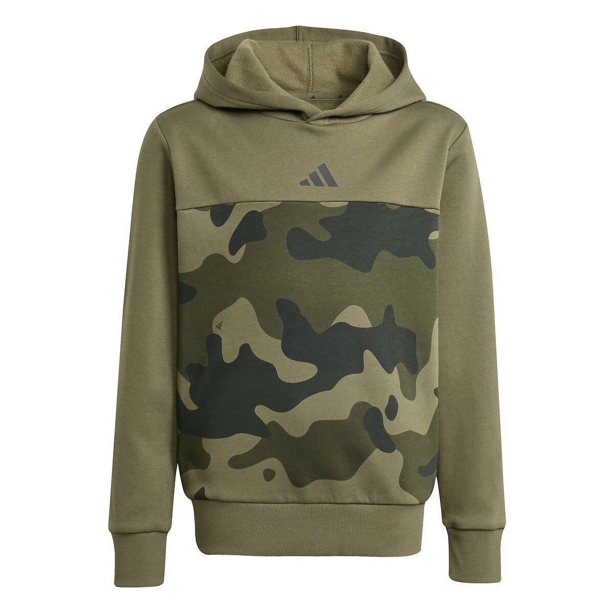 Sweat fermé en molleton gratté kaki, ADIDAS SPORTSWEAR
