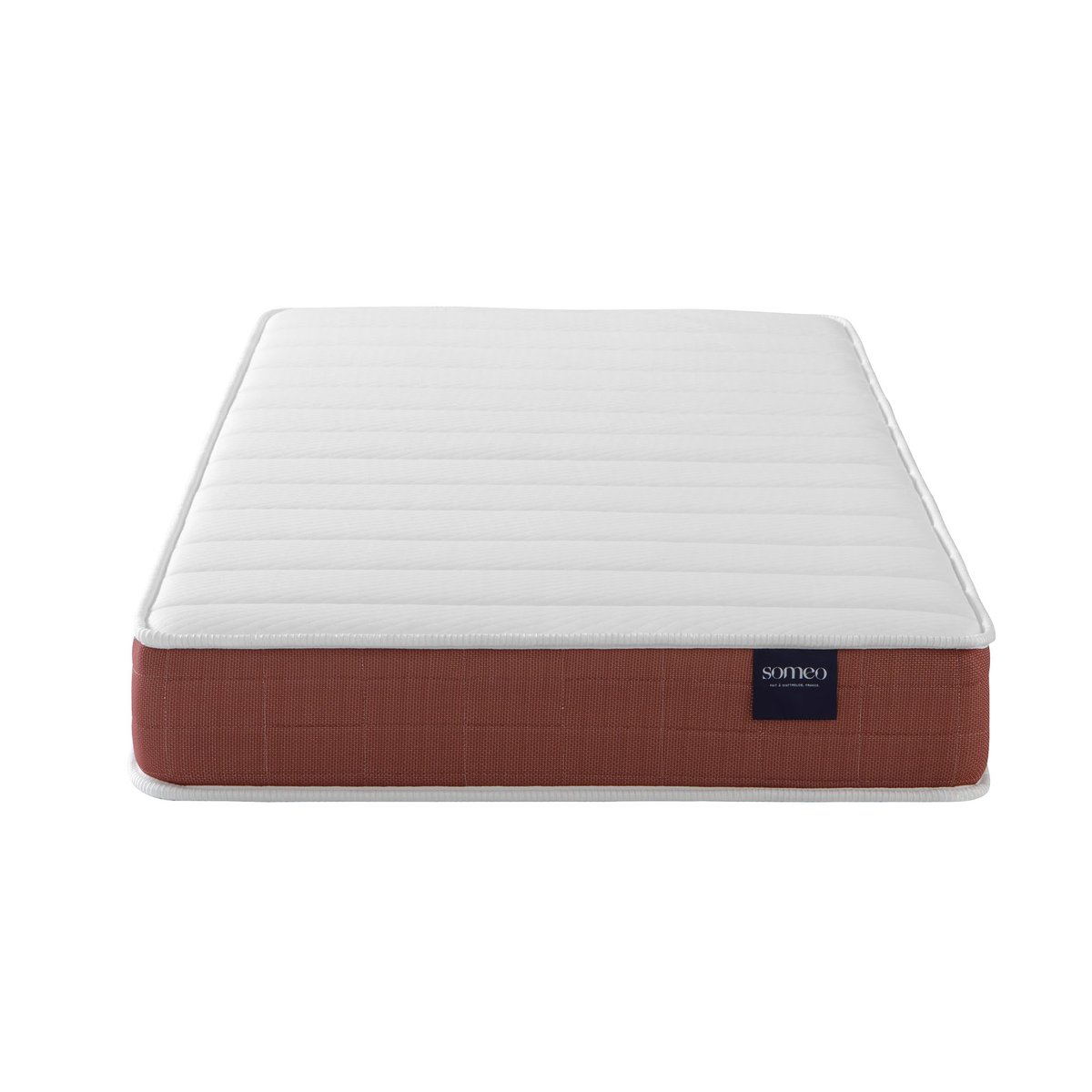 Ensemble matelas couchage latex, sommier, pieds, couette et oreiller Crépuscule 400 blanc, SOMEO