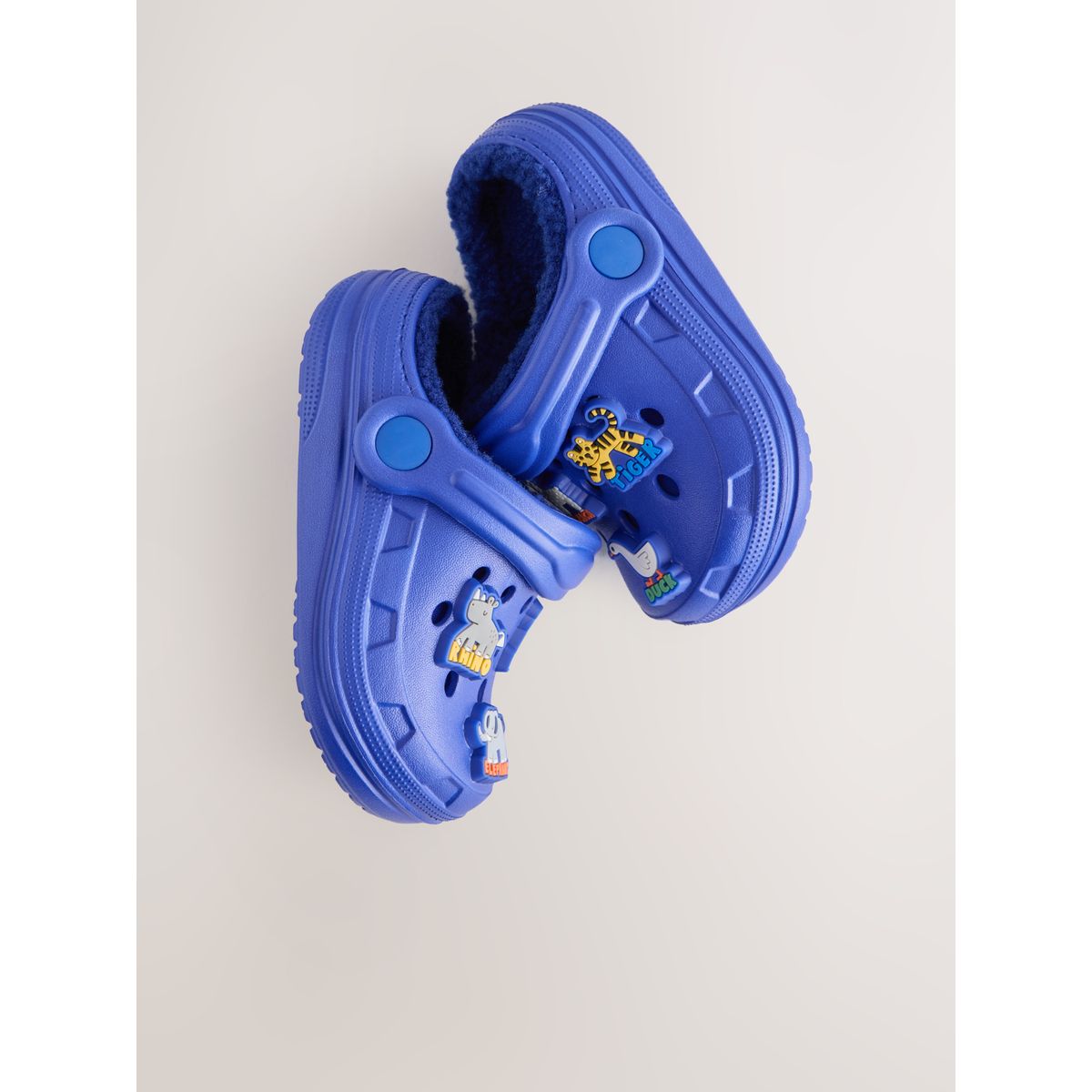 Chaussons style sabots fourrés bleu animal, NEXT