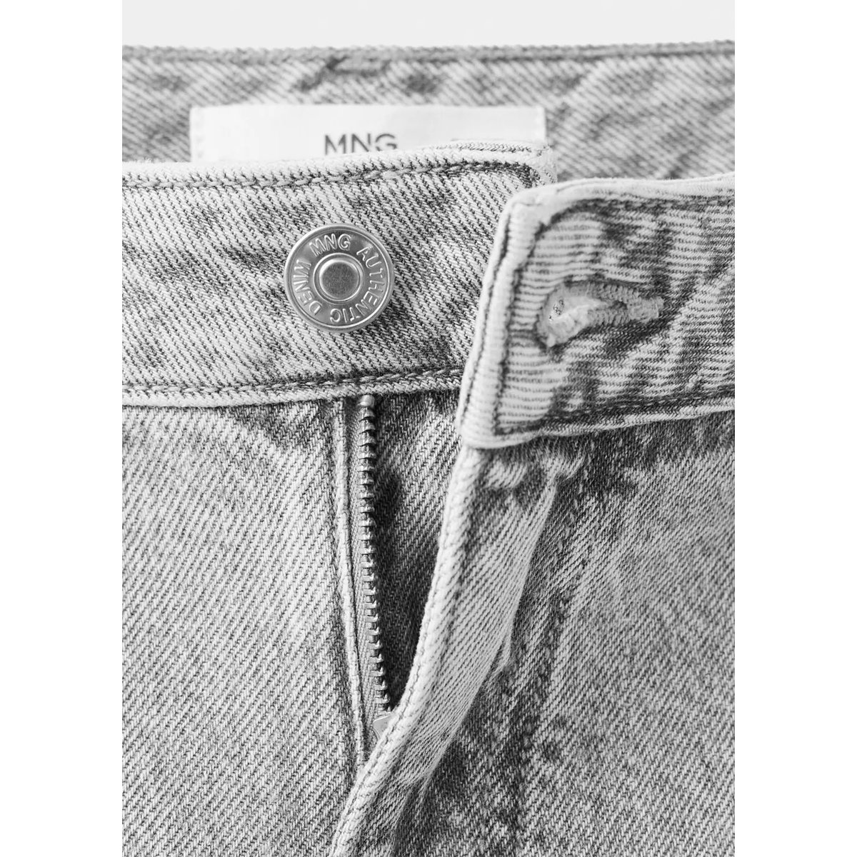 Jean wide leg coutures et clous gris denim, MANGO TEEN
