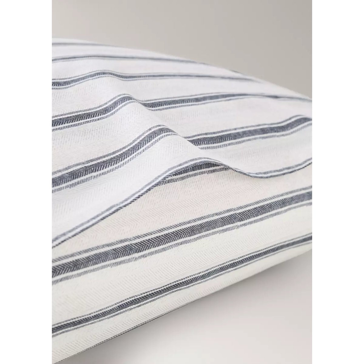 Lot de 2 taies d’oreiller en coton à rayures 50 x 75 cm écru, MANGO HOME