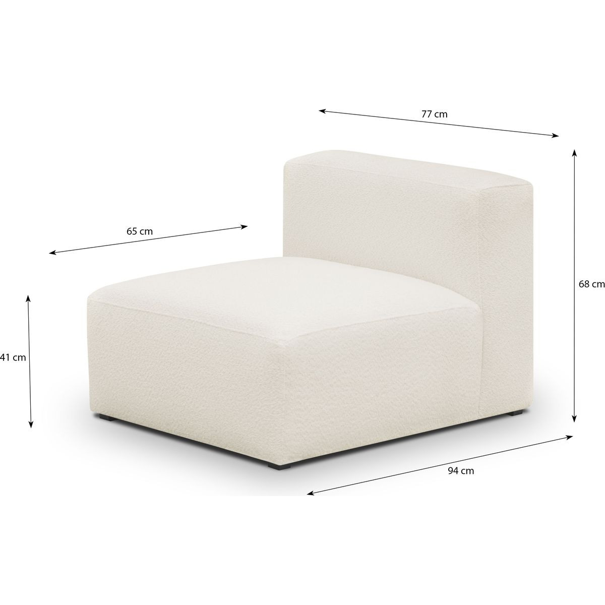 Canapé d'angle à gauche modulable 4 places en tissu bouclette - MODULO beige, HOMIFAB