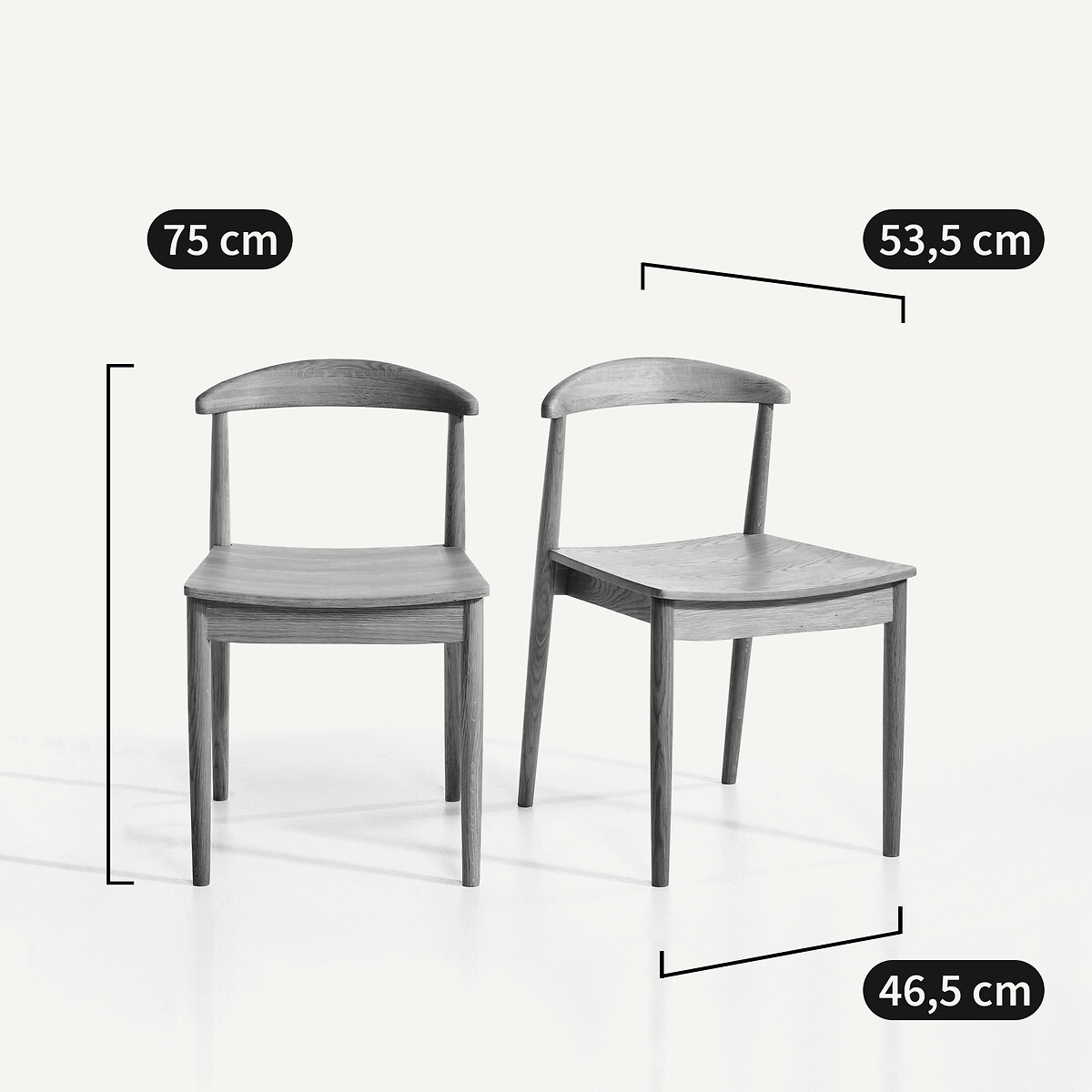 Lot de 2 chaises, Galb bois noyer, AM.PM