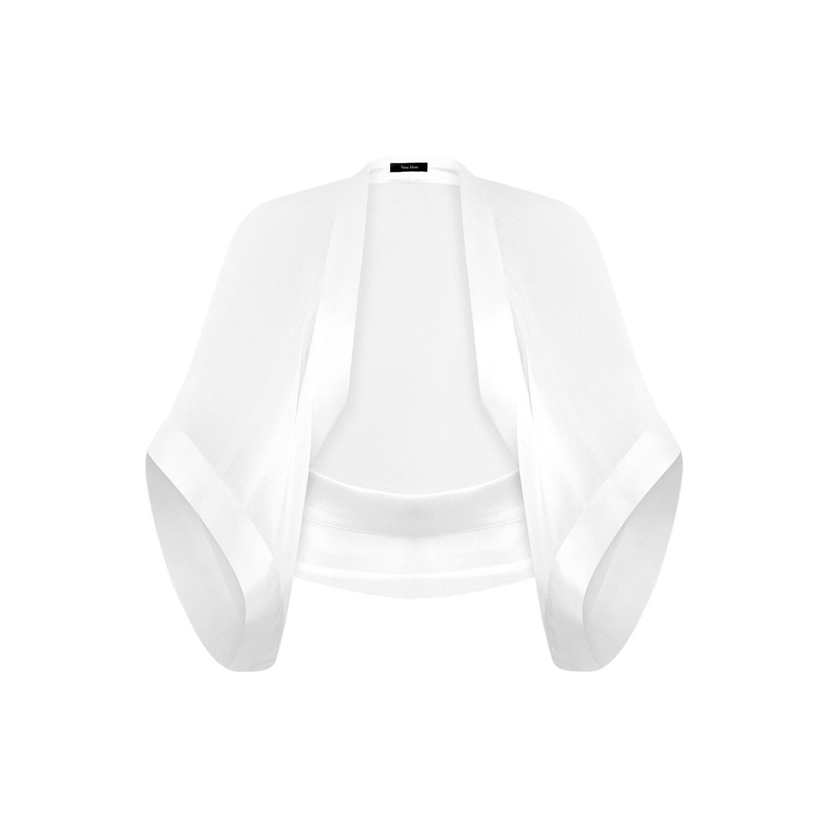 Étole en chiffon à manches 3/4 blanc, VERA MONT