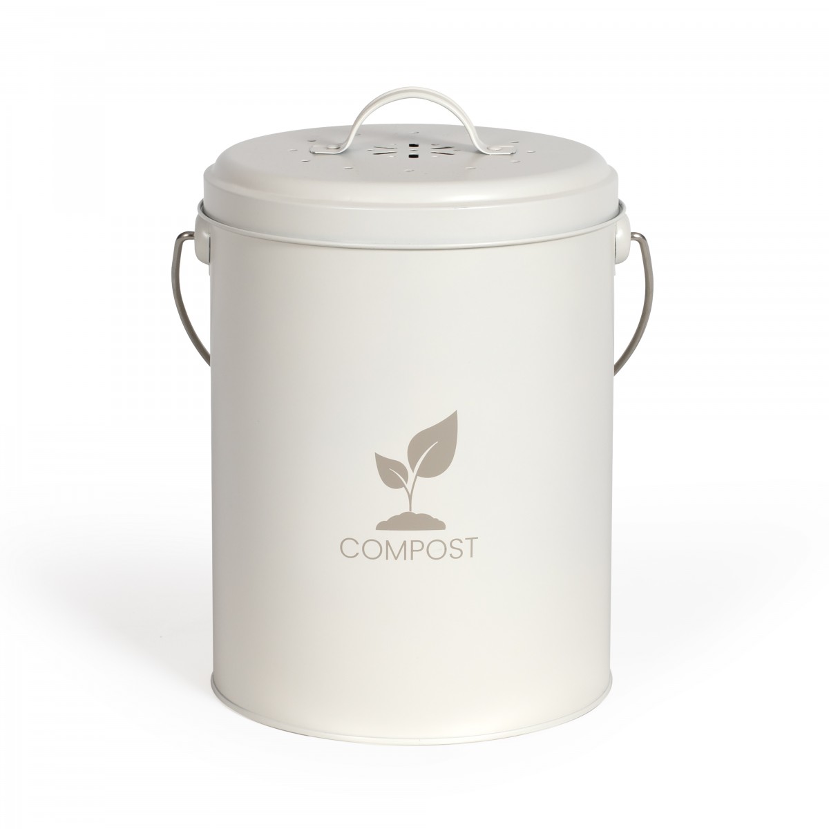 Seau à compost de cuisine 6 L crème, LIVOO