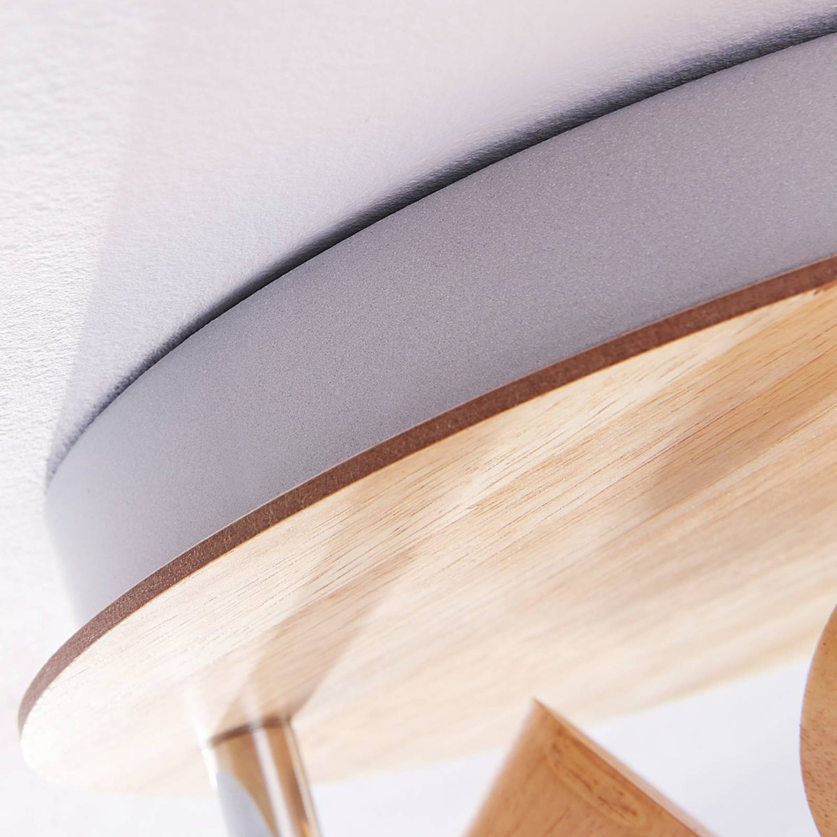 Plafonnier en bois scandinave, Vivica blanc, bois clair, chrome, LINDBY
