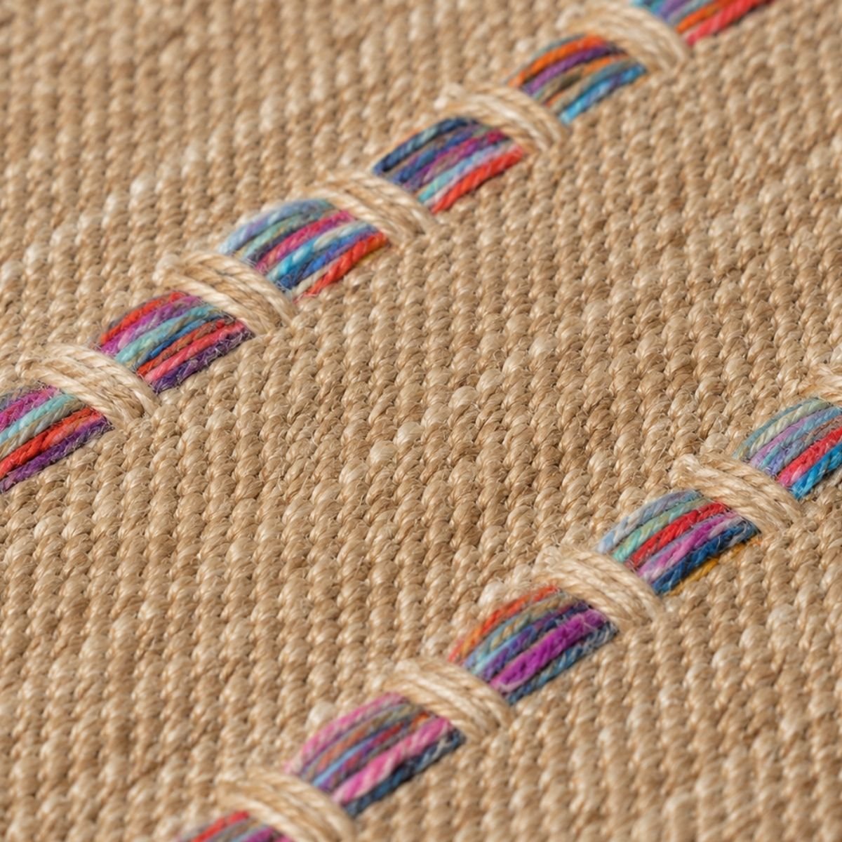 Tapis extérieur intérieur aspect jute JUTA LOOK LIGNES beige, THE DECO FACTORY