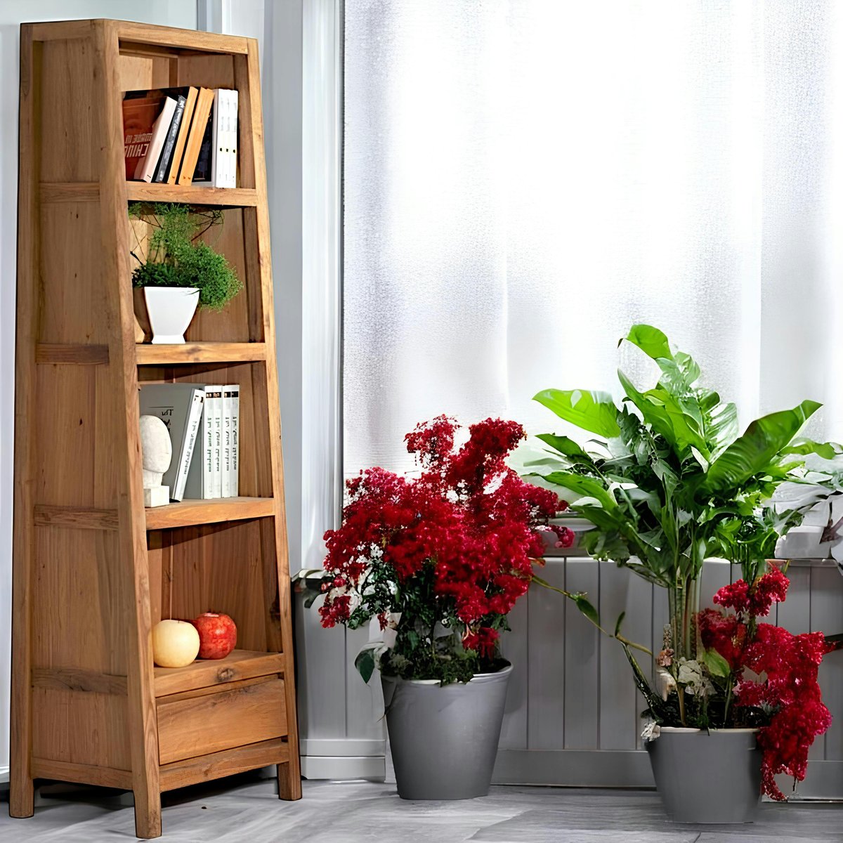 Bibliothèque étagère style campagne chêne massif FJORD bois naturel, PIER IMPORT