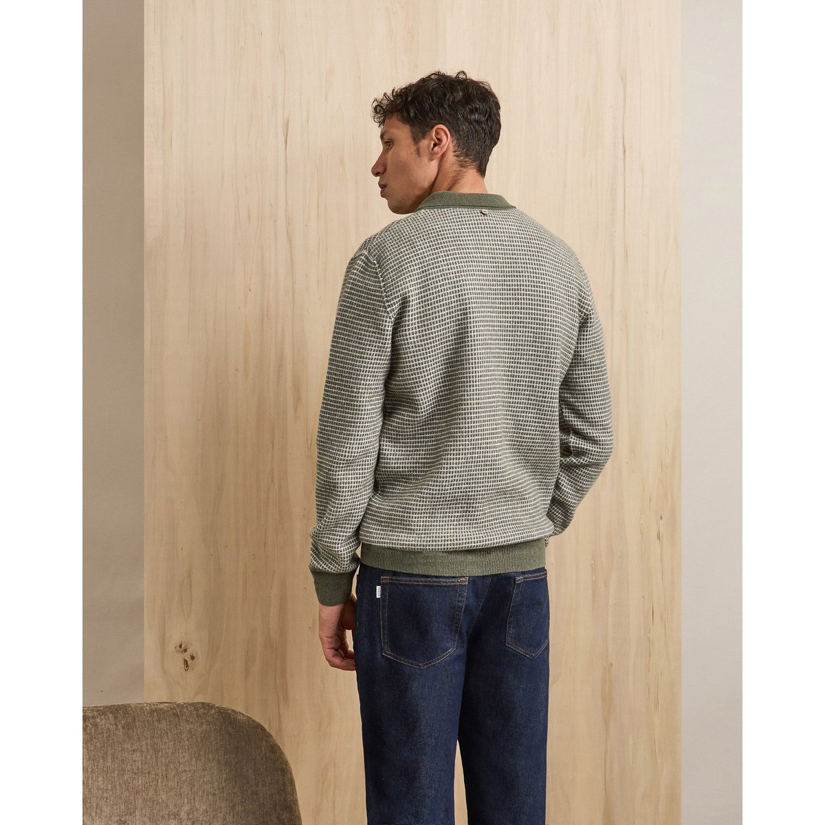 Pull laine AULNAY vert foncé, FAGUO