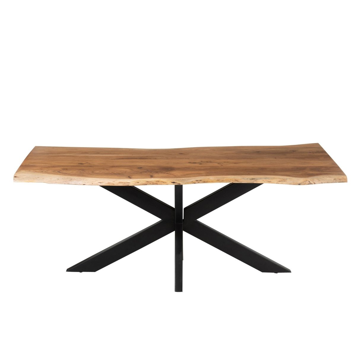 Table de salle à manger rectangulaire en acacia et métal noir L200 - EDGAR acacia naturel, HELLIN, DEPUIS 1862