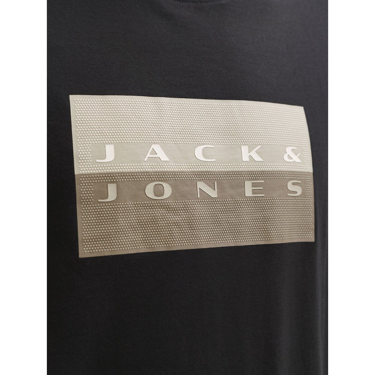 T-shirt manches courtes, logo imprimé noir, JACK & JONES