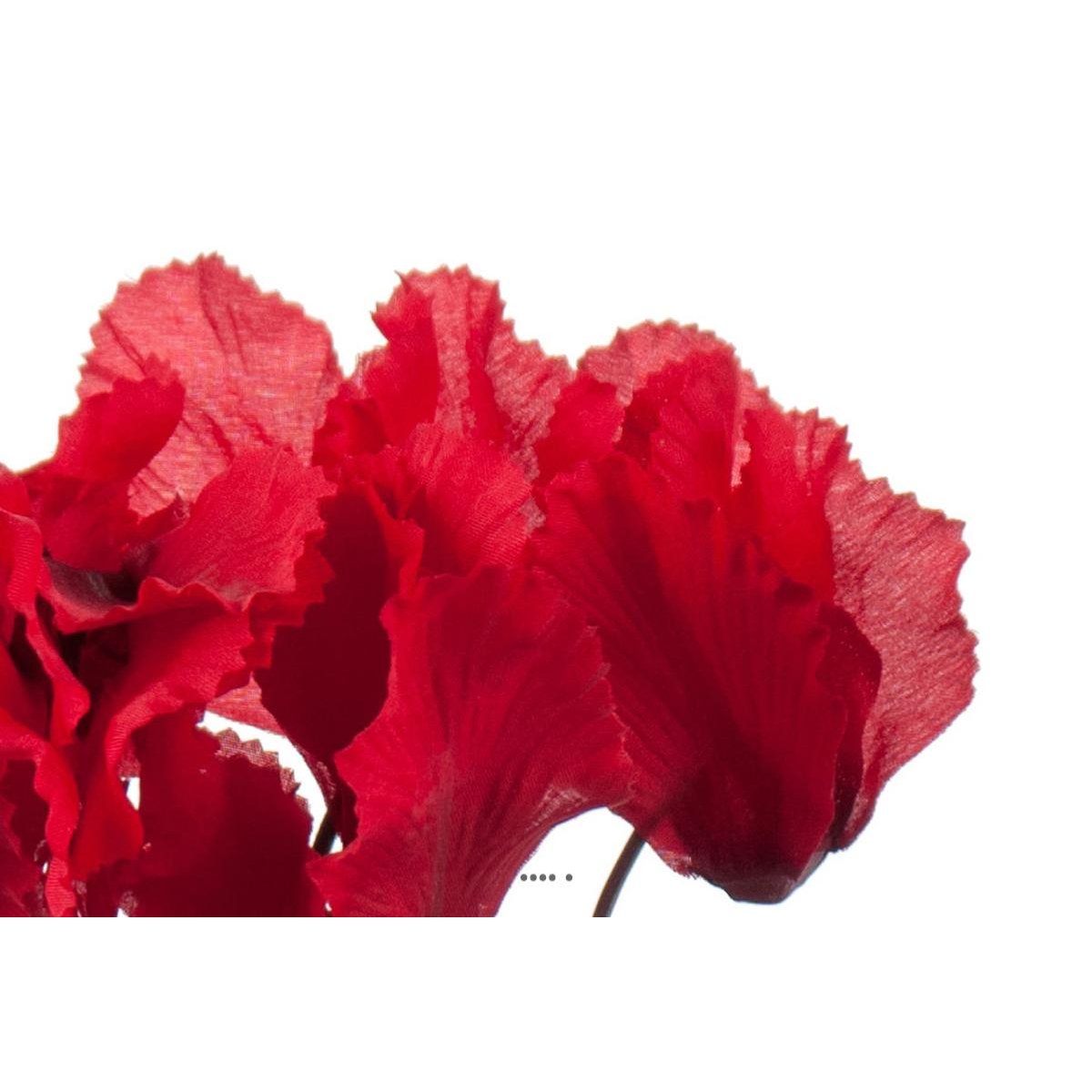 Cyclamen artificiel en pot 7 têtes H 33 cm rouge, ARTIFICIELLES