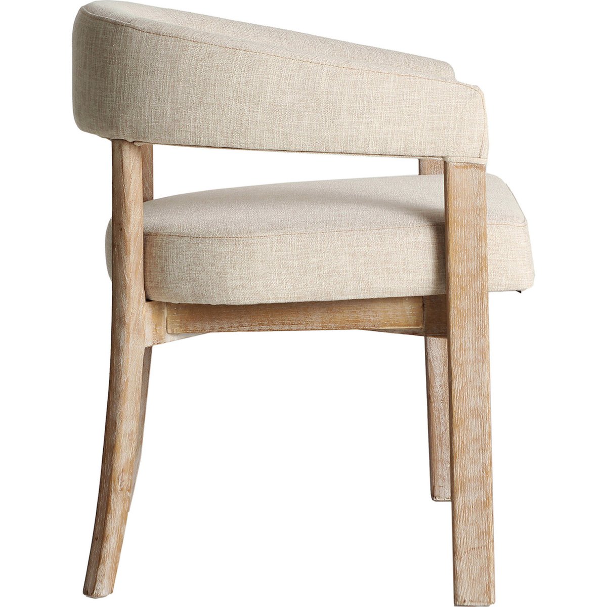 Chaise en bois et lin collection VACIO beige et bois clair, RECOLLECTION
