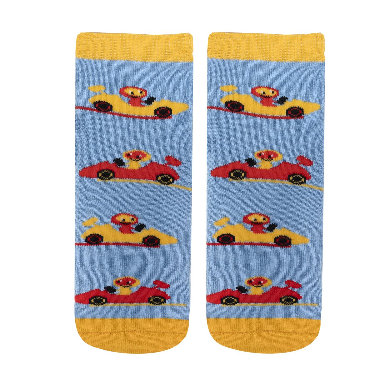 Chaussettes anti-dérapantes coton, picots antidérapants bleu, ISOTONER