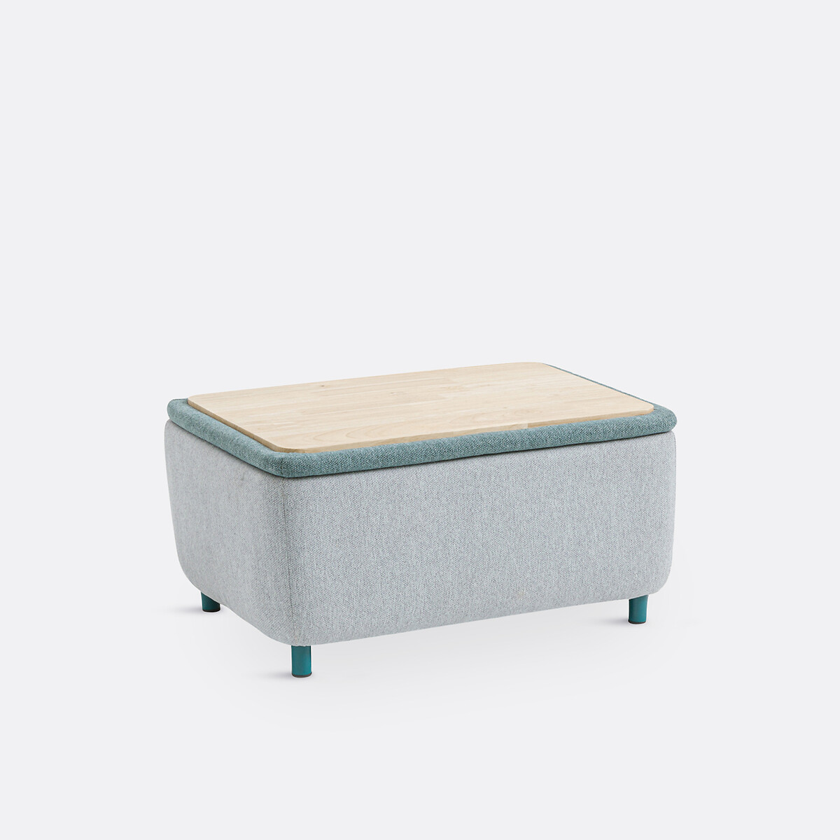 Pufe 3 em 1, assento, arrumação e mesa de centro, Jimba cinzento/azul, LA REDOUTE INTERIEURS