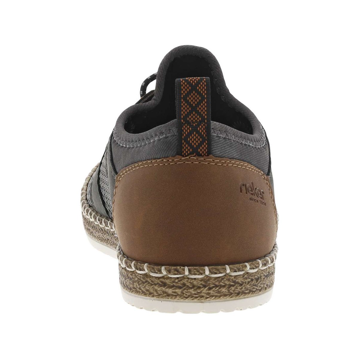 Sneakers en filet ajouré grises anthracite à semelle plate beige anthracite, RIEKER