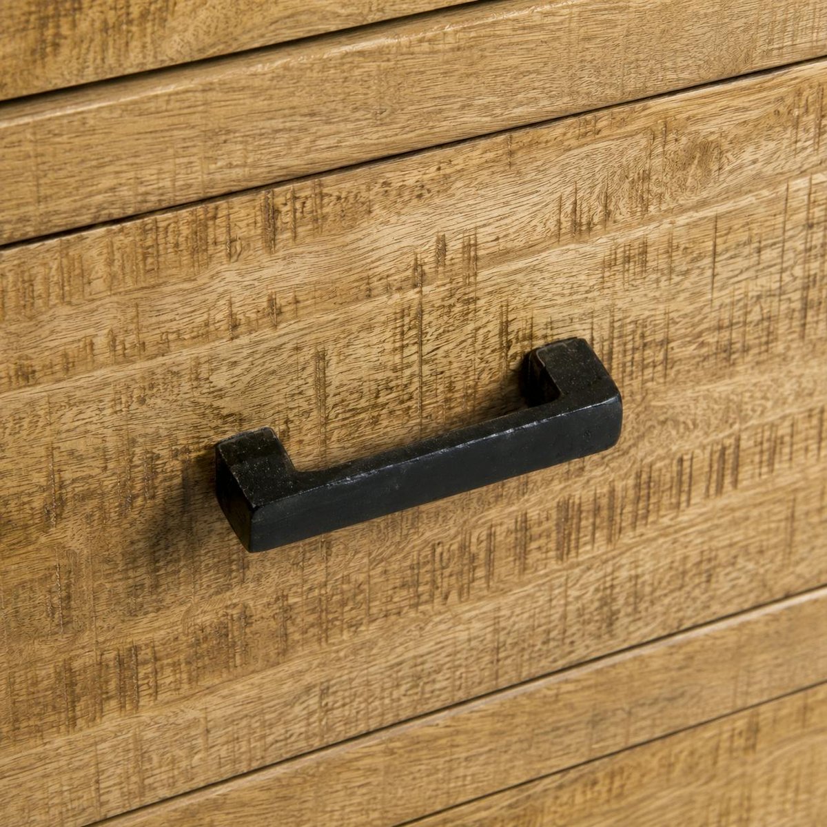 Buffet bois métal 3 portes double plateau KARGO bois naturel, PIER IMPORT