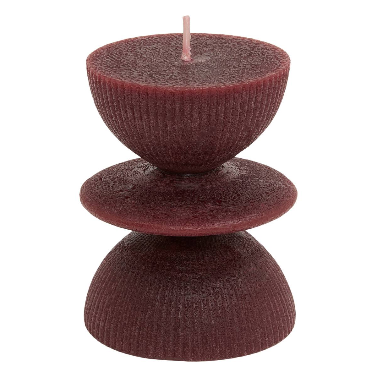 Bougie décorative Homy ronde H.9cm orange, ATMOSPHERA