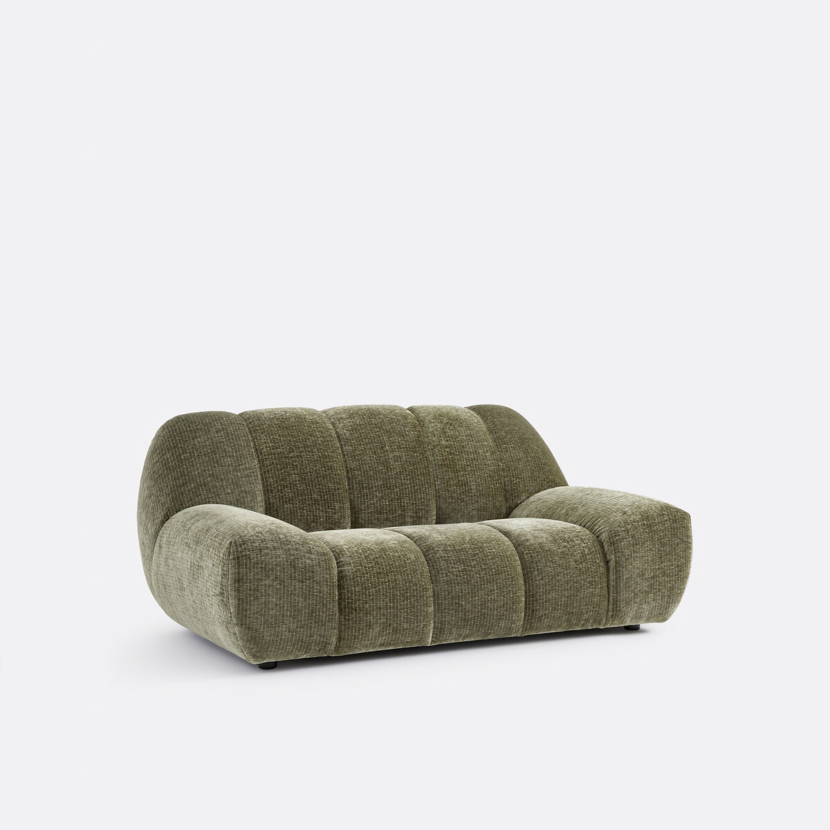 Sofá de pana gruesa vintage de 2 plazas, Nuria caqui, LA REDOUTE INTERIEURS