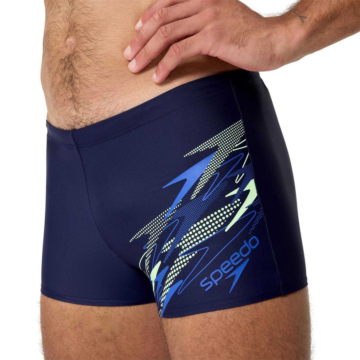 Short de bain motif/style géométrique MEDLEY bleu violacé / bleu sombre, SPEEDO