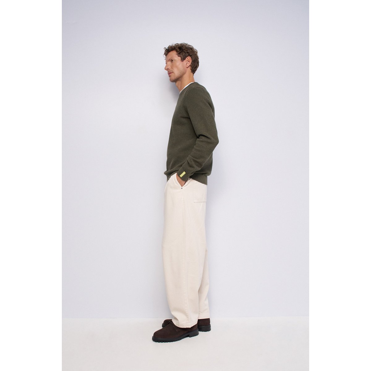 PULL EN MAILLE TEXTURÉE vert, SALSA JEANS