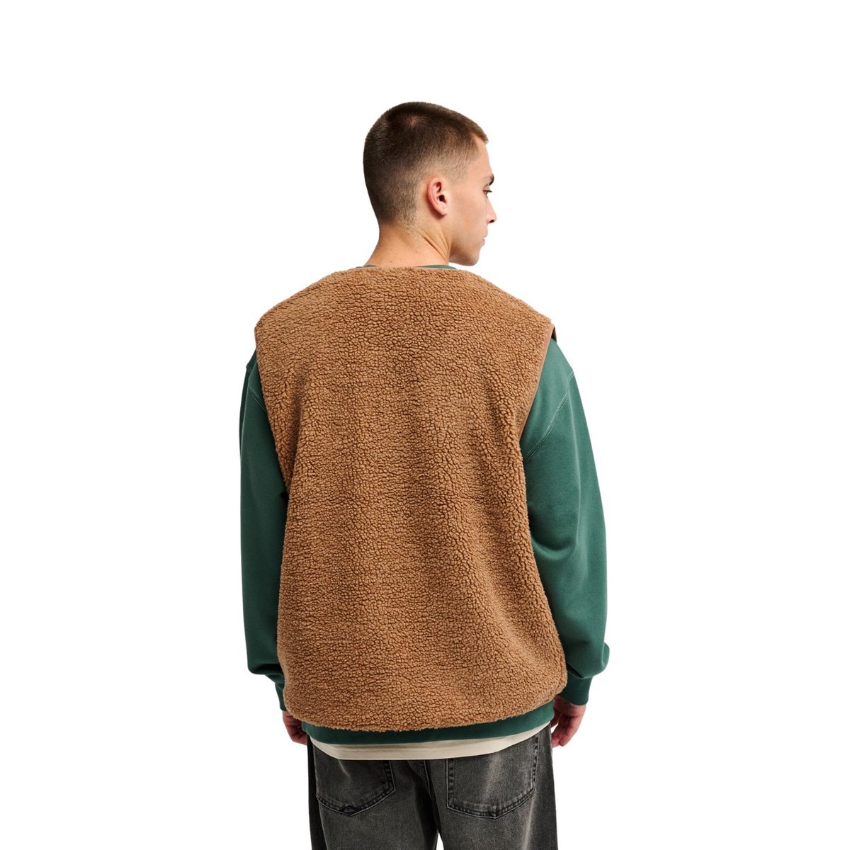 Gilet Sherpa à boutons-pression URBAN STORM marron rawhide, QUIKSILVER