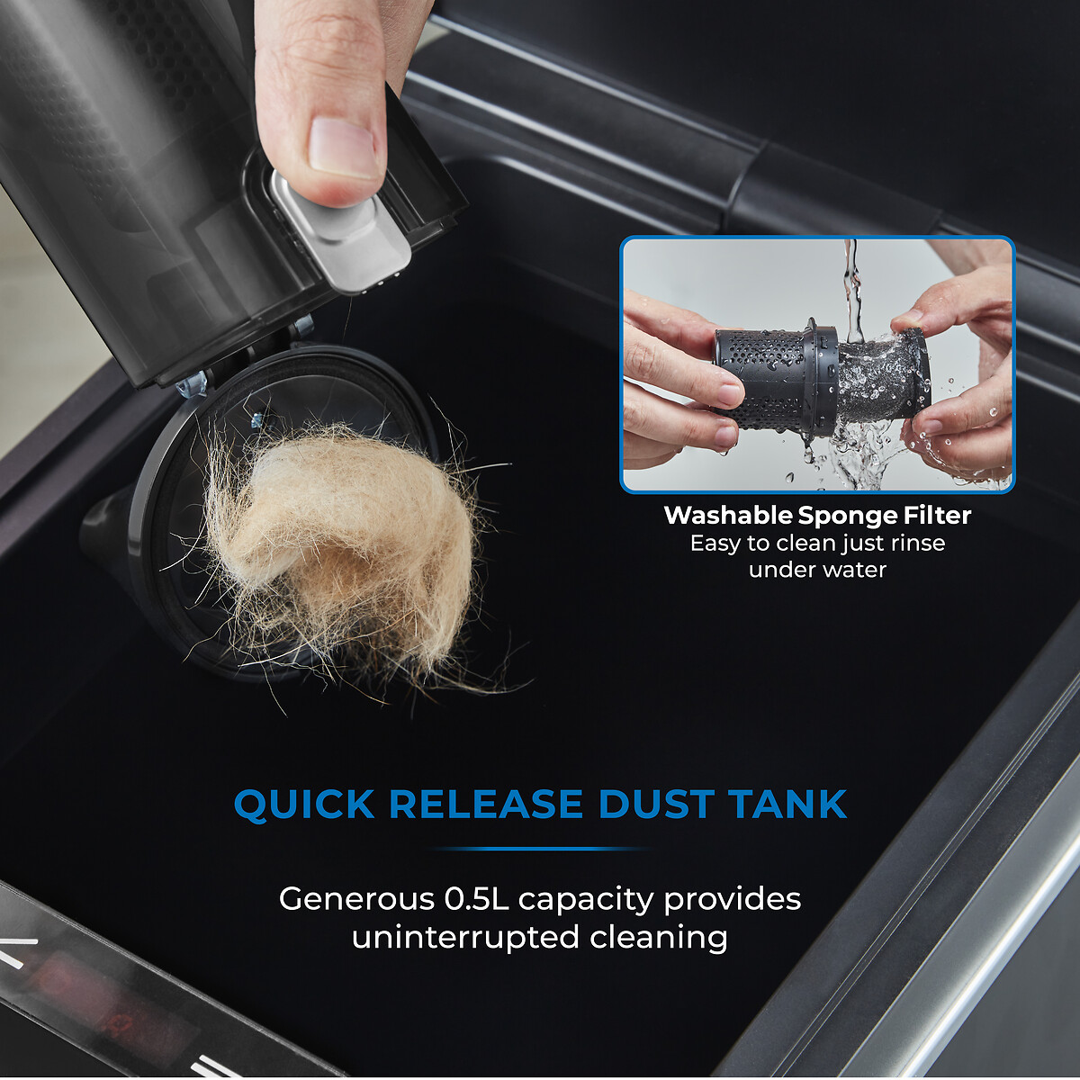 Cordless Handheld Vacuum - T527000 black, TOWER