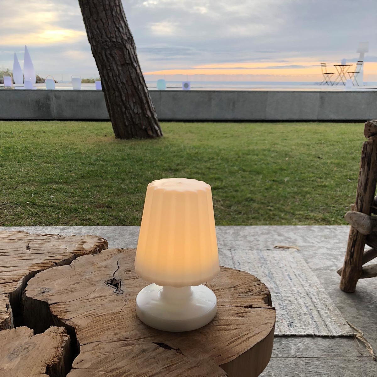 Lot de 2 lampes de table sans fil 2x LADY MINI blanc, LUMISKY