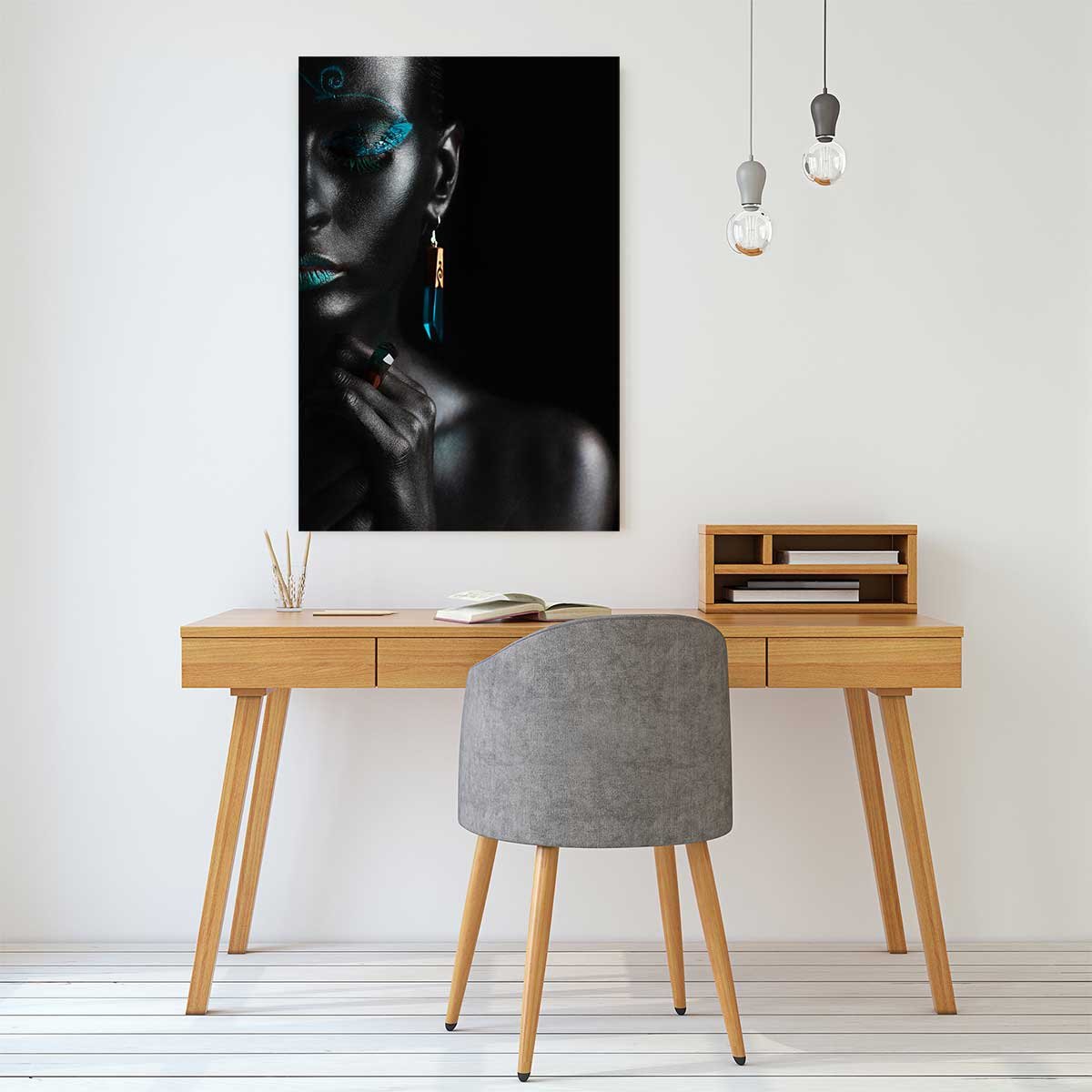 Tableau  d'art girl turquoise tableau alu dibond, HEXOA