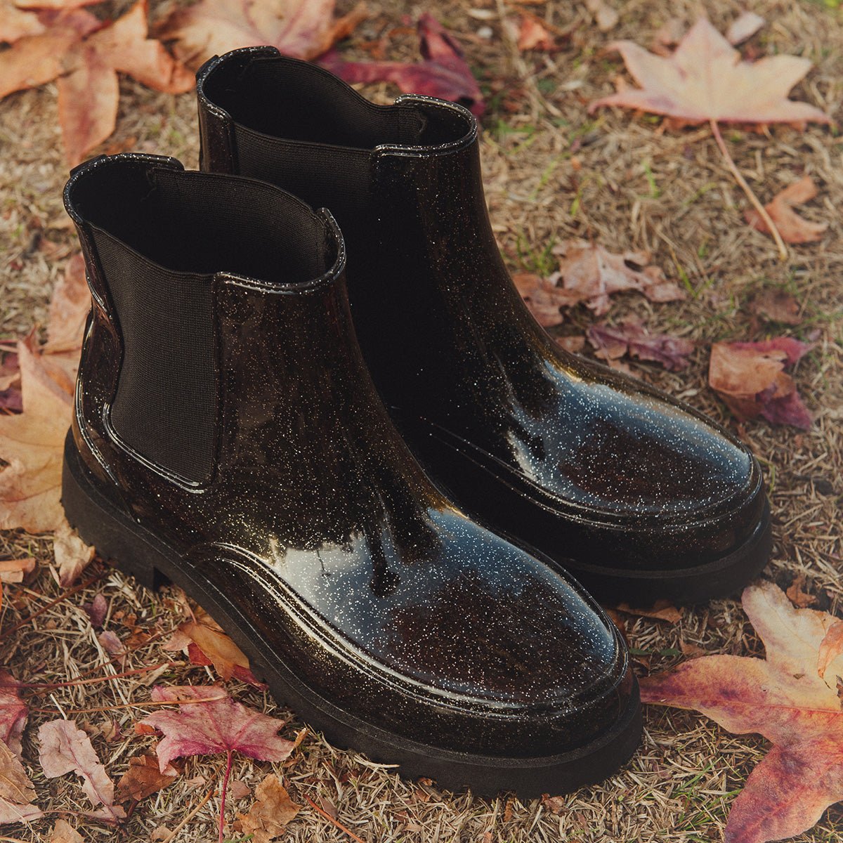 Bottes à paillette Femme DOCE GLITTER noir, CACATOES