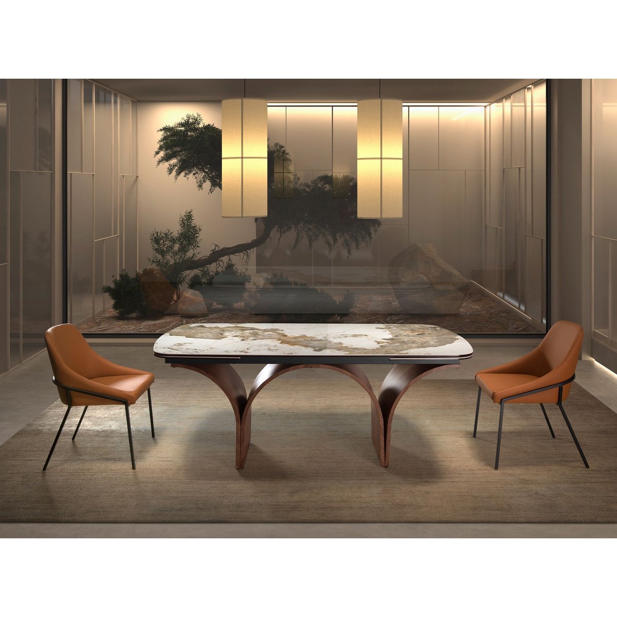 Chaise en similicuir orange | noir, ANGEL CERDA