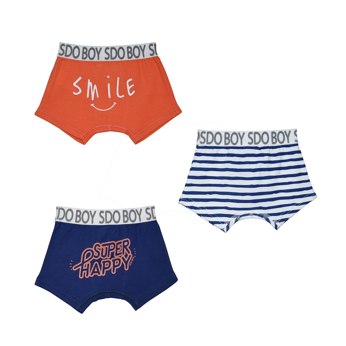 Lot de 3 boxers enfant fecamp bleu, SUCRE D'ORGE