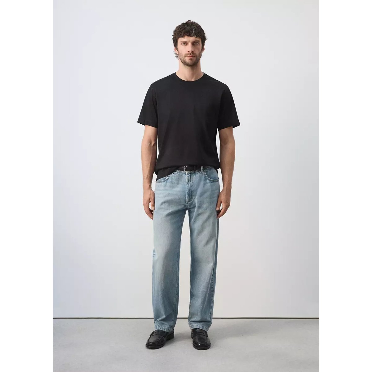 T-shirt regular fit 190 g/m² noir, MANGO MAN