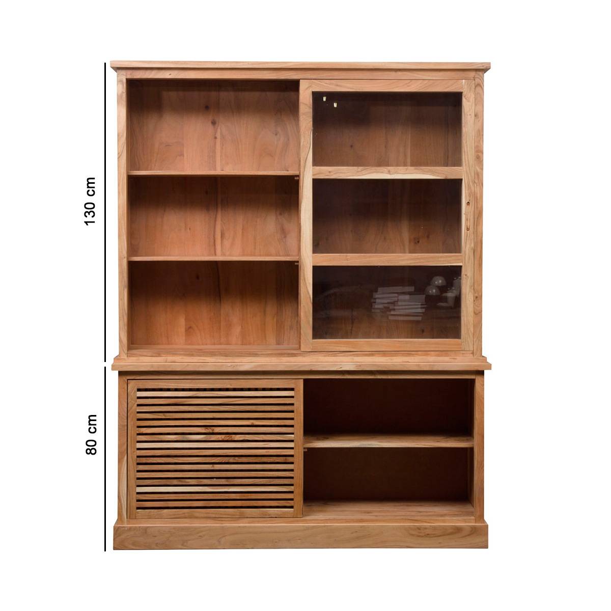 Vaisselier en bois d'acacia SALTA bois clair, MADE IN MEUBLES