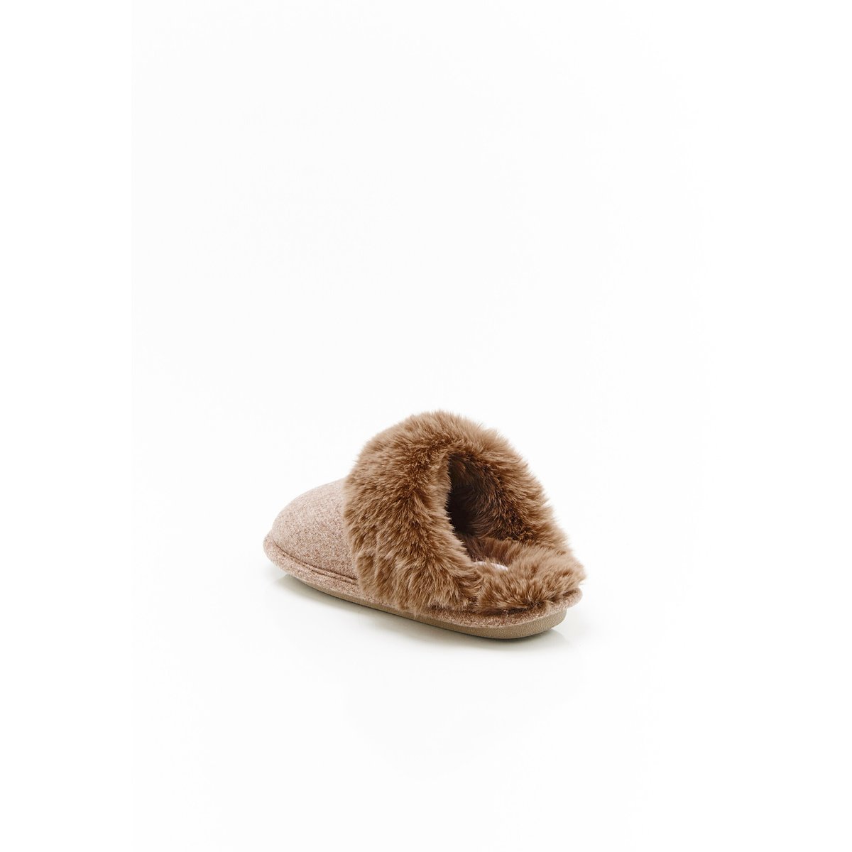 Mules Thermolactyl imitation fourrure marron taupe chiné, DAMART