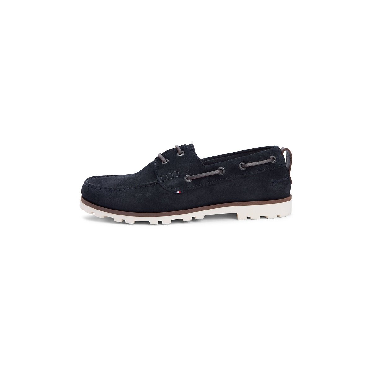 Chaussures bateau en cuir suédé bleu marine, TOMMY HILFIGER
