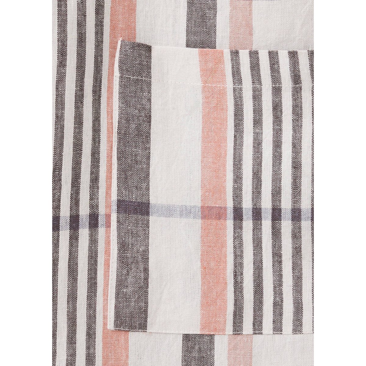 Tablier 100 % lin rayures gris clair/pastel, MANGO HOME