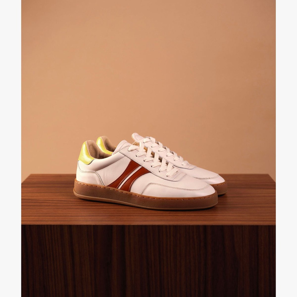 Basket en cuir LAURIE beige off white, BOCAGE
