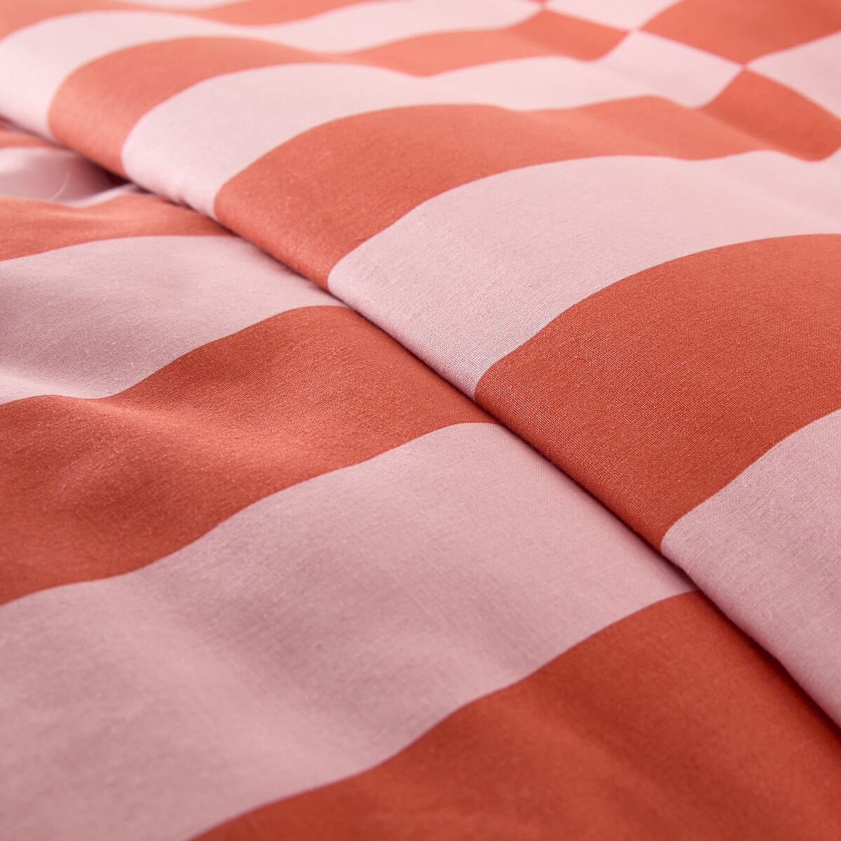Tabaka Red 50% Recycled Cotton Duvet Cover pink/red, LA REDOUTE INTERIEURS