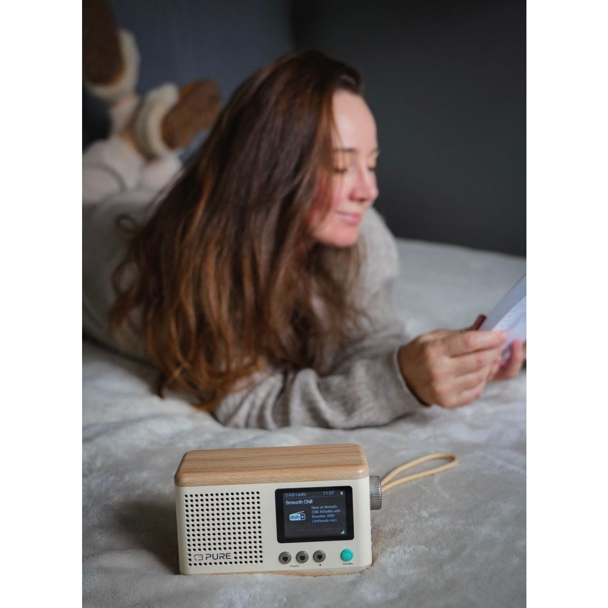 Radio DAB Classic Mini Cotton White/Oak couleur unique, PURE