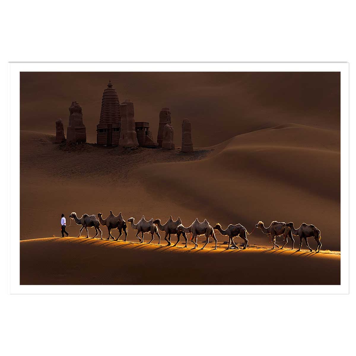Affiche desert du Kumtag affiche seule, HEXOA