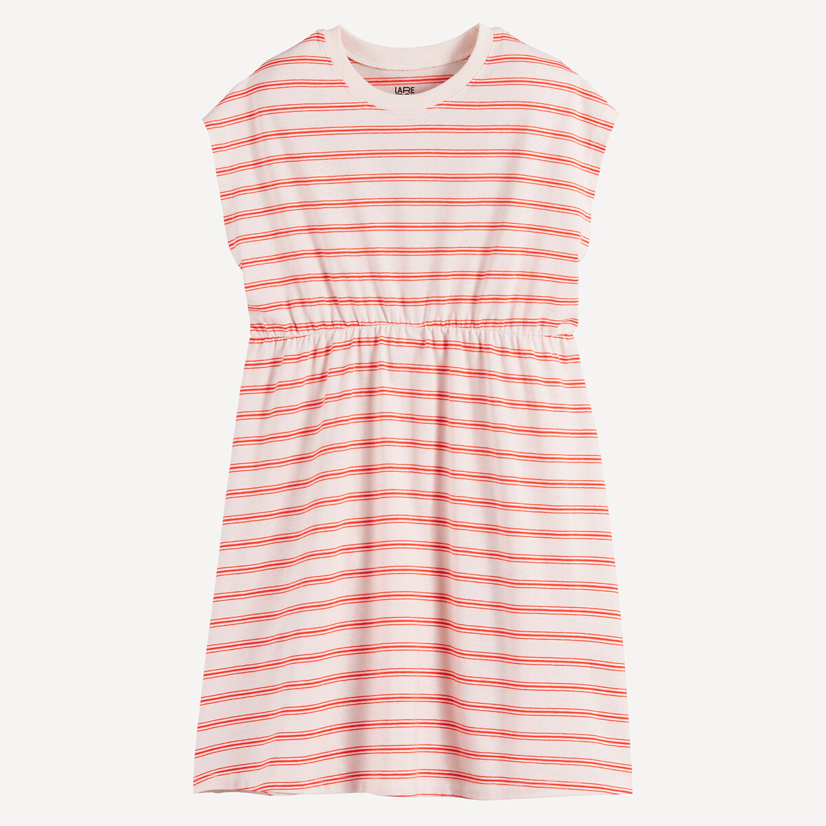 Robe sans manches rayée, en jersey rayé rose/rouge, LA REDOUTE COLLECTIONS