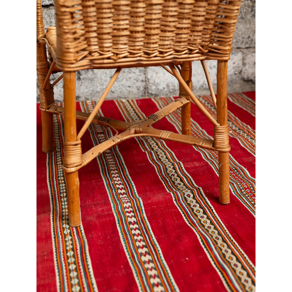 Fauteuil en rotin Ernest N°1502 - Bon état beige, DEBONGOUT