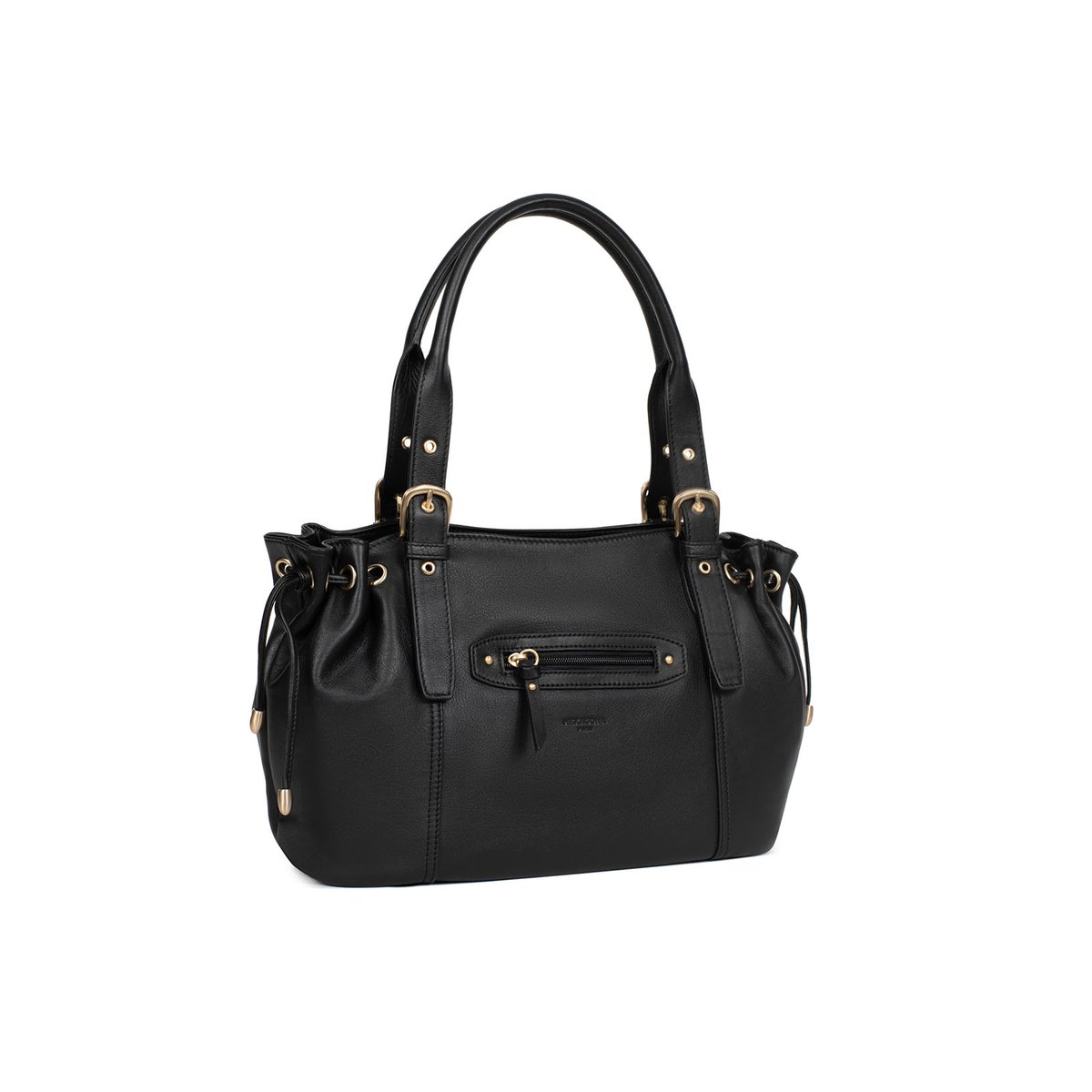 Sac porté épaule 2 anses TAIMA noir, HEXAGONA