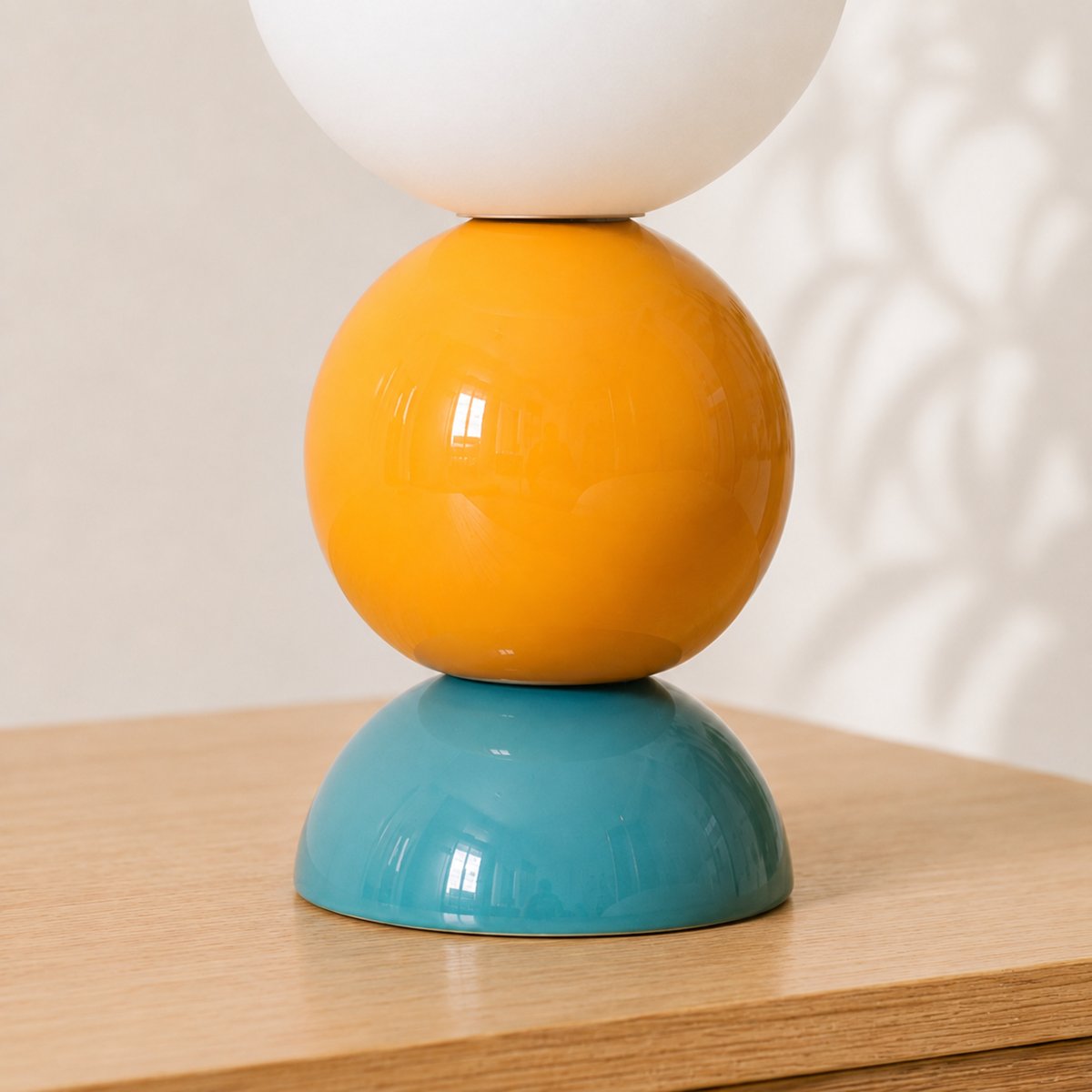 Lampe à poser en céramique - PILI bleu et jaune, MAISON PAVANE