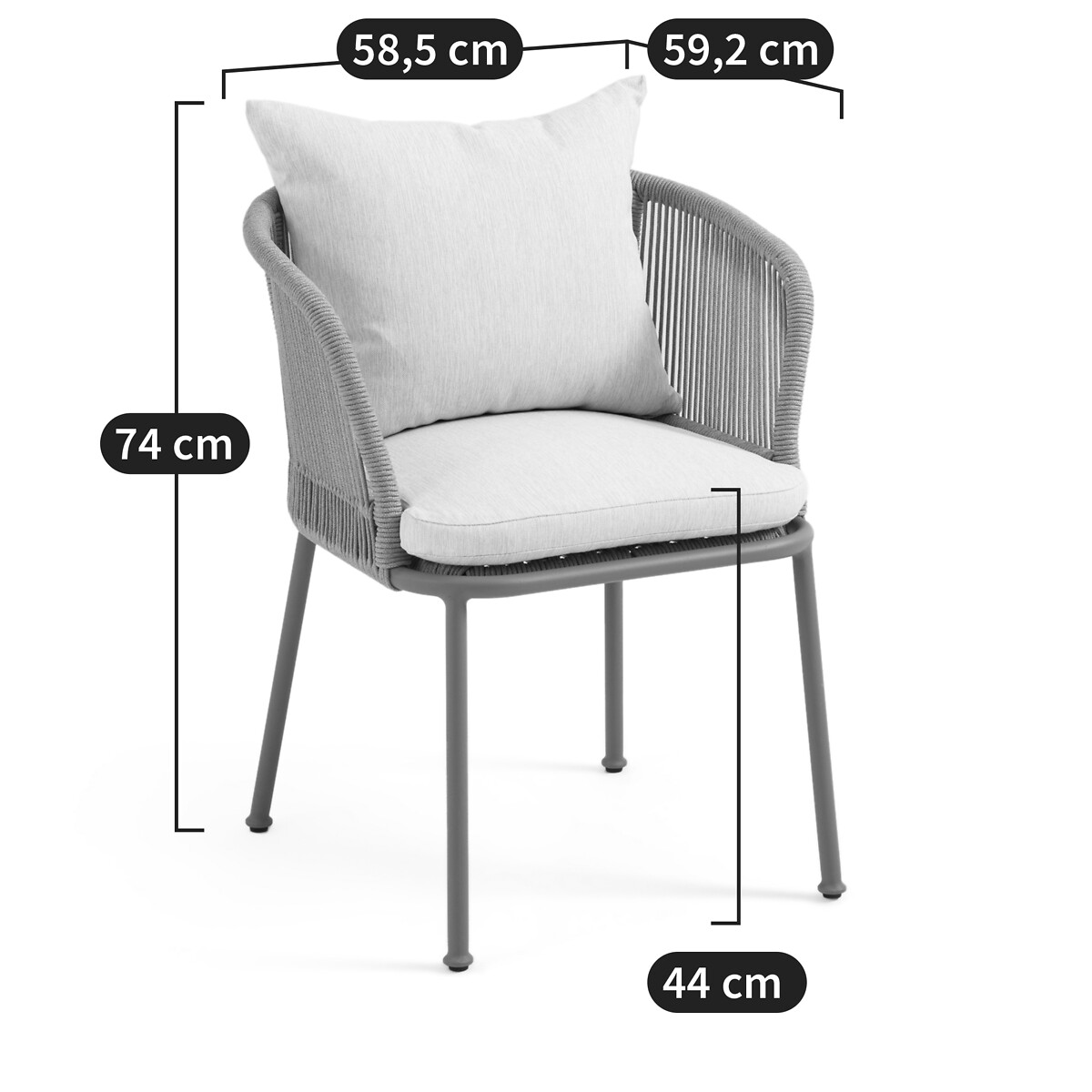 Fauteuil de table de jardin, CABESTAN sépia ombré, AM.PM X EMMANUEL GALLINA