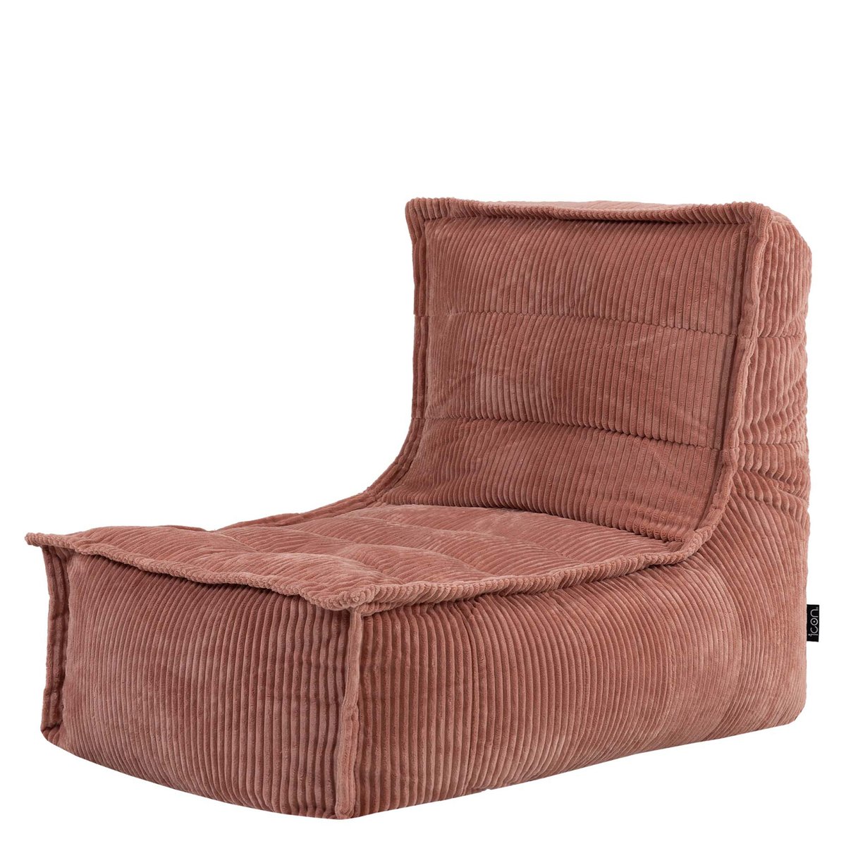 Pouf chauffeuse en velours côtelé Oeko-Tex® - DOLCE rose aube, ICON