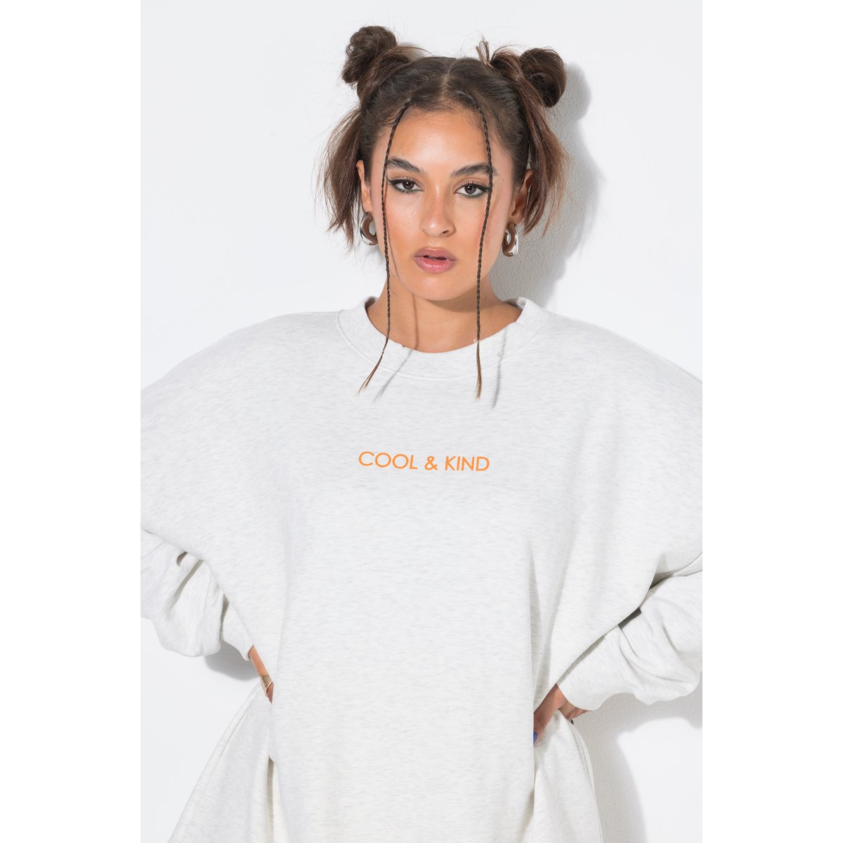 Sweat, coupe oversize chiné naturel, STUDIO UNTOLD