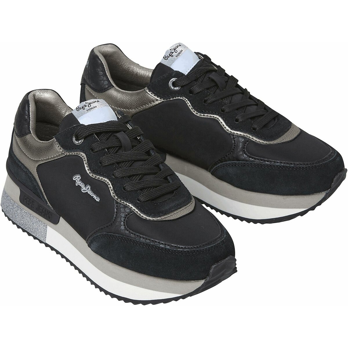 Baskets Rusper Glam W noir, PEPE JEANS