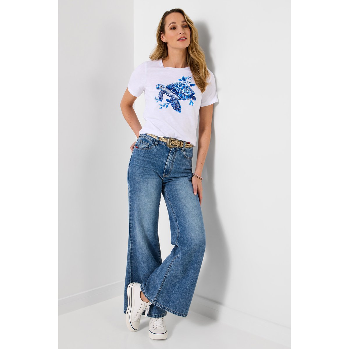 T-shirt à motif tortue blanc, JOE BROWNS